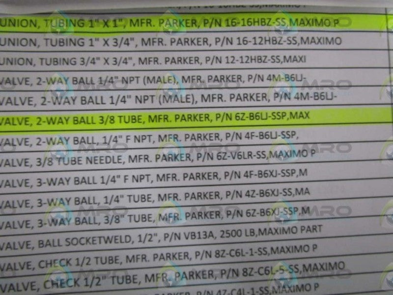 PARKER 1"X1" TUBING UNION 16-16HBZ-SS *NEW NO BOX*