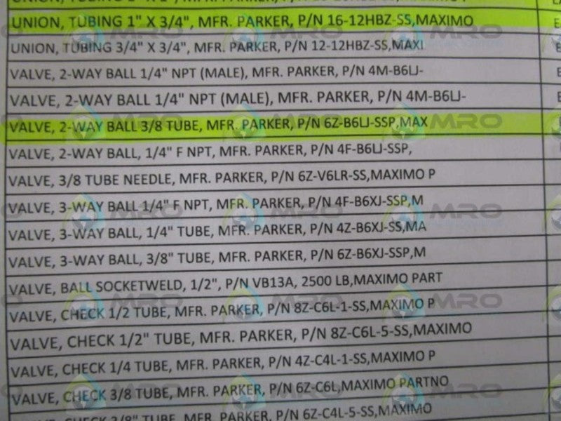 PARKER 1"X3/4" TUBING UNION 16-12HBZ-SS *NEW NO BOX*