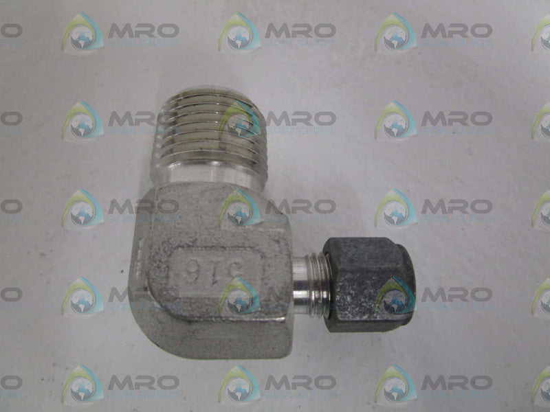 LOT OF 5 PARKER 3/8"T X 1/2" MALE ELBOW 6-8-CBZ-SS *NEW NO BOX*