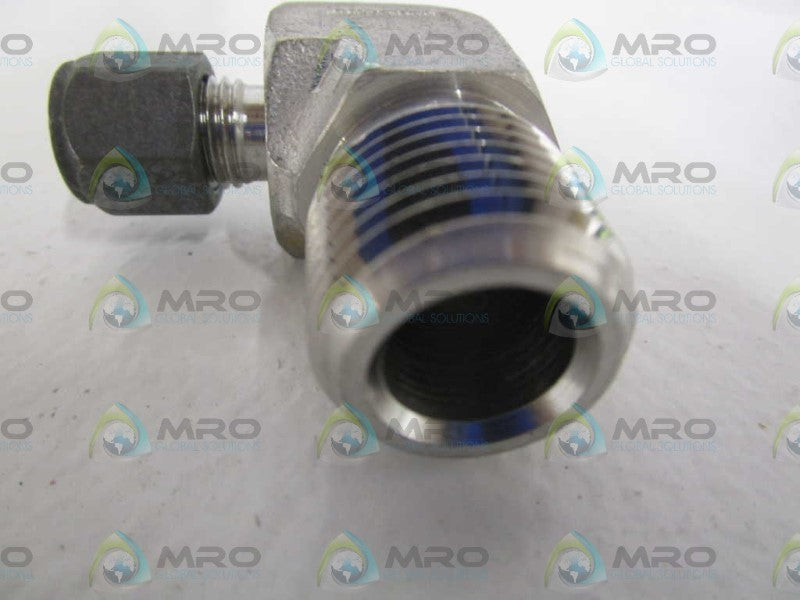 LOT OF 5 PARKER 3/8"T X 1/2" MALE ELBOW 6-8-CBZ-SS *NEW NO BOX*