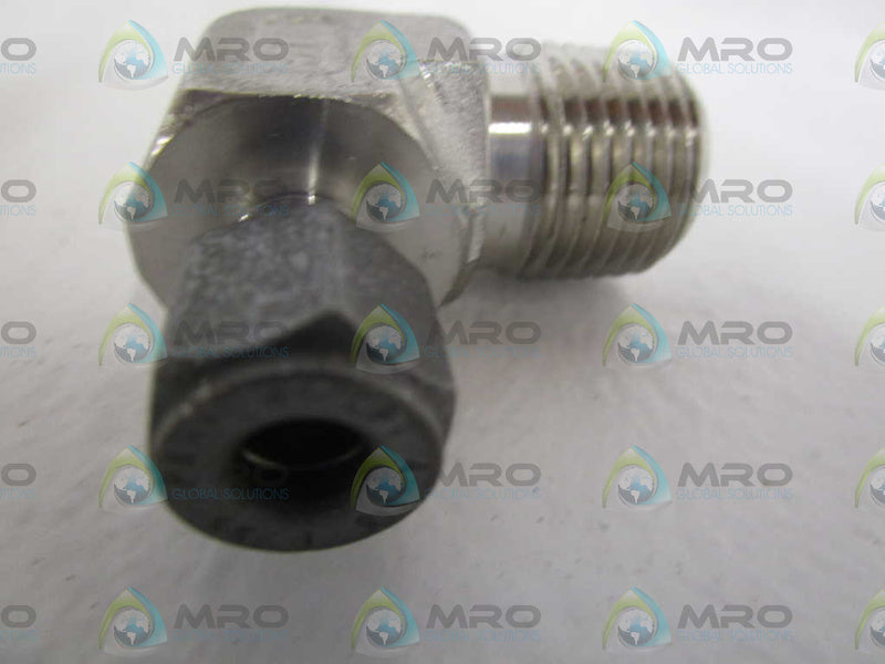LOT OF 5 PARKER 3/8"T X 1/2" MALE ELBOW 6-8-CBZ-SS *NEW NO BOX*