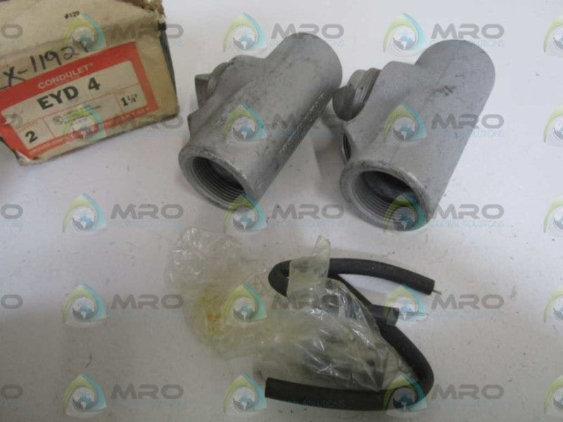 LOT OF 2 CROUSE-HINDS 1-1/4" FITTING EYD 4 *NEW IN BOX*