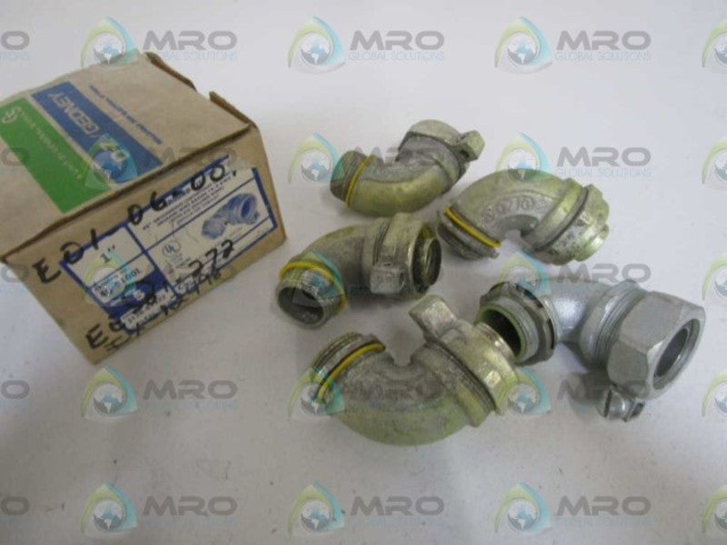 LOT OF 5 O-Z/GEDNEY 1" 90 DEGREE CONNECTOR 4Q-9100L *NEW IN BOX*