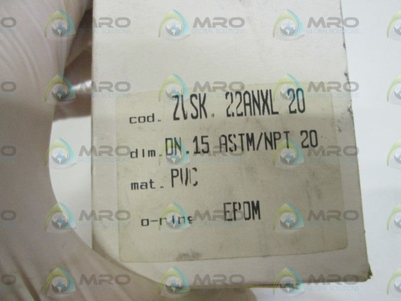 TECO PLASTIC VALVE 1/2"  EPDM ZVSK.22ANXL20  NSMP