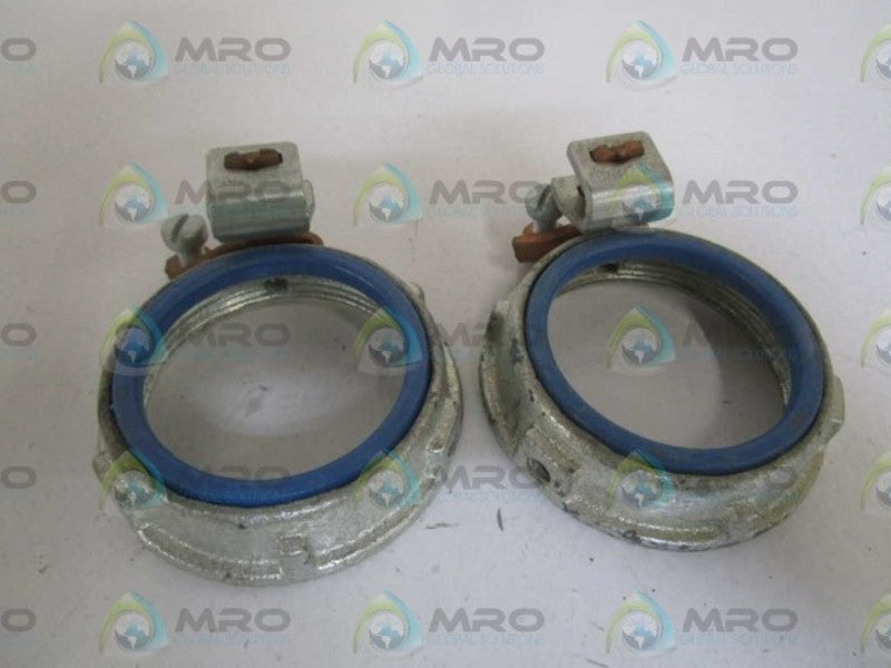 LOT OF 2 THOMAS & BETTS 2" GROUDING BUSHING INSULATED 3875 *NEW IN BOX*