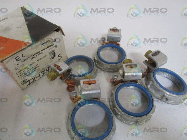 LOT OF 5 THOMAS & BETTS 2" GROUDING BUSHING INSULATED 3889 *NEW IN BOX*