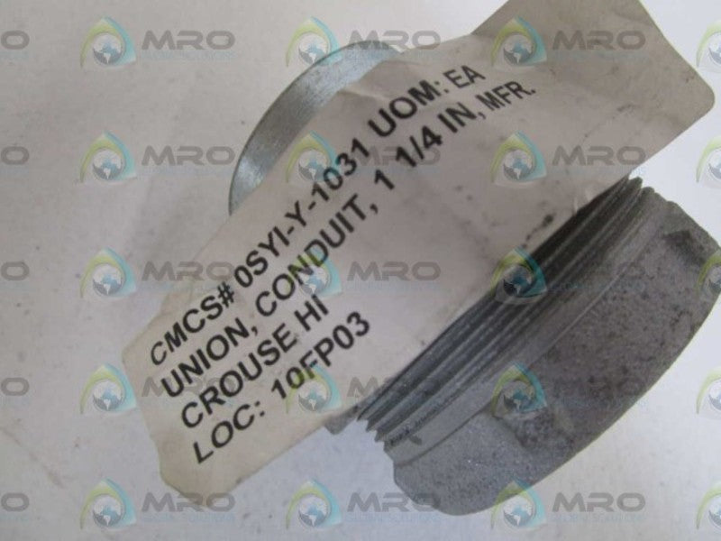 CROUSE-HINDS 1-1/4" CONDUIT UNION UNF405  NSNP