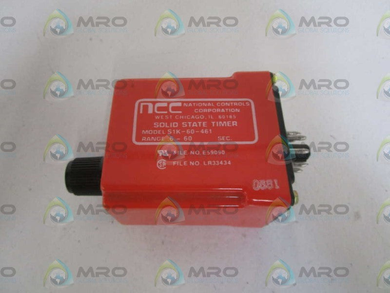 NCC .6-60 SEC. SOLID STATE TIMER S1K-60-461 *USED*