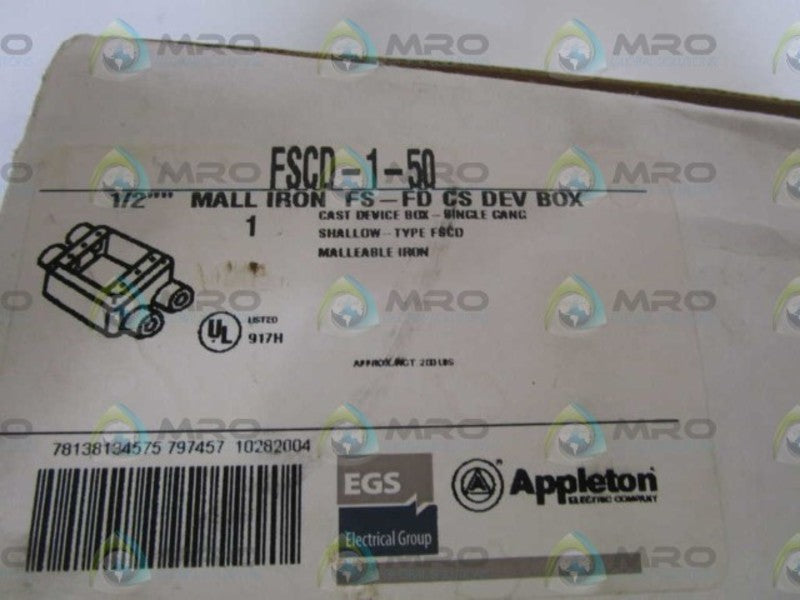 APPLETON 1/2" DEVICE BOX FSCD-1-50  NSMP