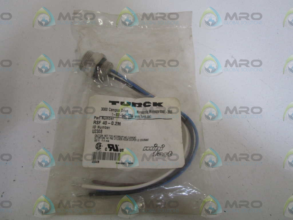 TURCK CORDSET RSF 40-0.2M *NEW IN FACTORY BAG*