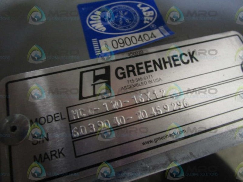 GREENHECK HCD-120-16X12  NSNP
