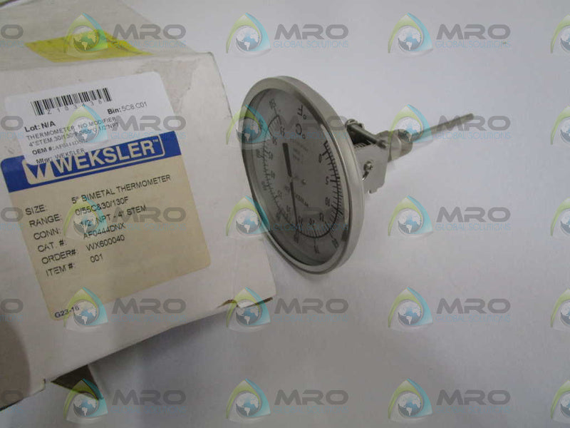 WEKSLER 5" BIMETAL THERMOMETER AF0444DNX  NSMP