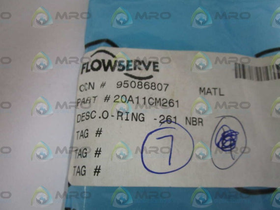 LOT OF 7 FLOWSERVE O-RING 95086807 *NEW IN BAG*