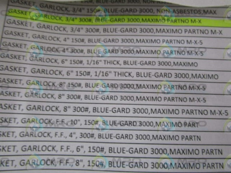 LOT OF 50 GARLOCK PIPE FLANGE GASKET 3/4" 300# *ORGINAL PACKAGE*