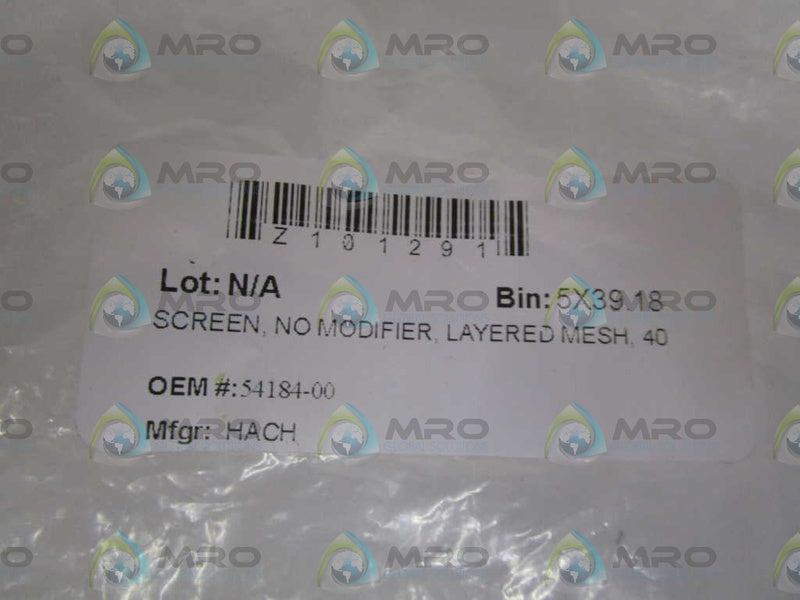 LOT OF 2 HACH LAYERED MESH SCREEN 54184-00 *NEW NO BOX *
