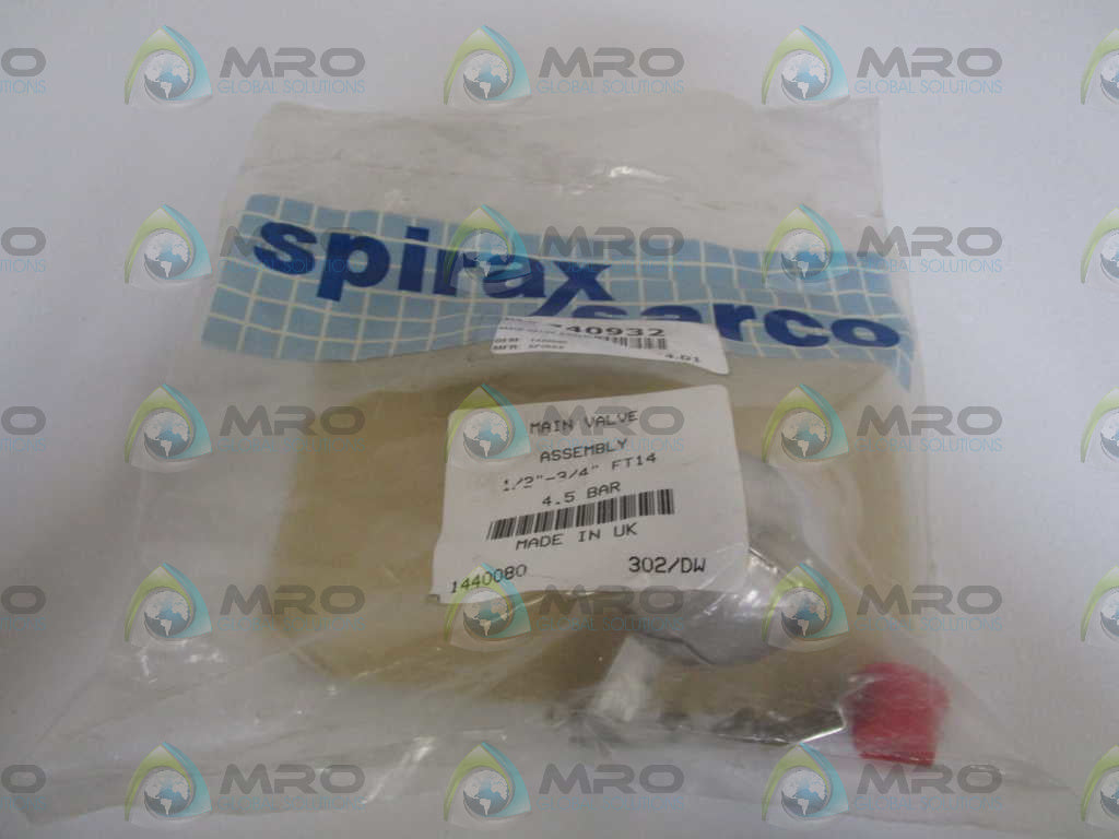 SPIRAX SARCO 1/2"-3/4" MAIN VALVE ASSEMBLY 1440080 * NEW IN FACTORY BAG *