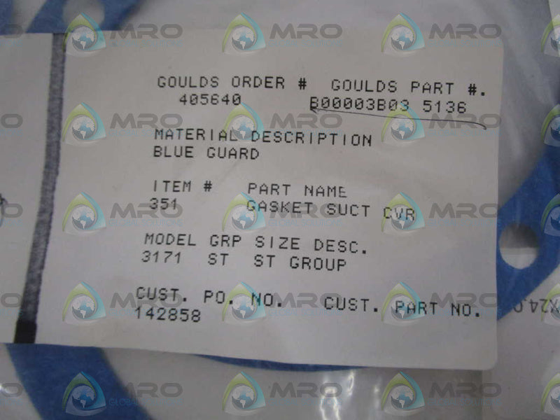 LOT OF 2 GOULDS GASKET B00003B03 5136 *NEW IN BAG*