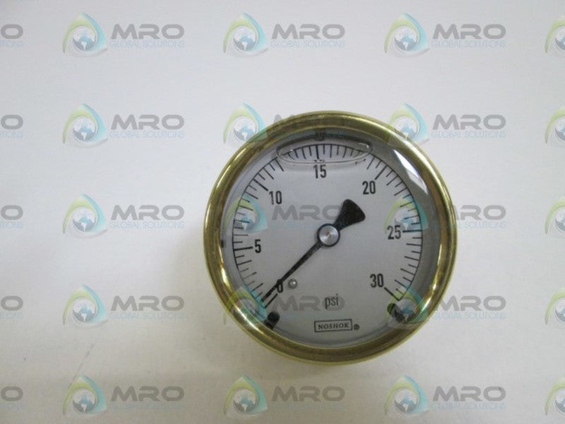 NOSHOK 25-310-30 1/4NPT PRESSURE GAUGE BACK CONN *NEW IN BOX*