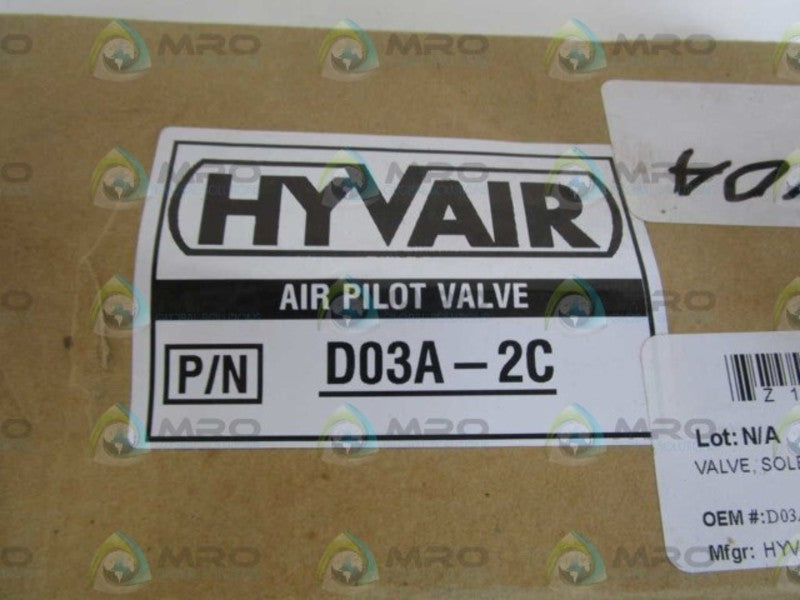 HYVAIR AIR PILOT VALVE D03A-2C *NEW IN BOX*