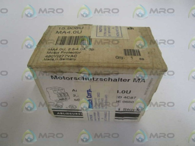 ABL SURSUM MA4.0U CIRCUIT BREAKER 2.5-4.0AMP * FACTORY SEALED *