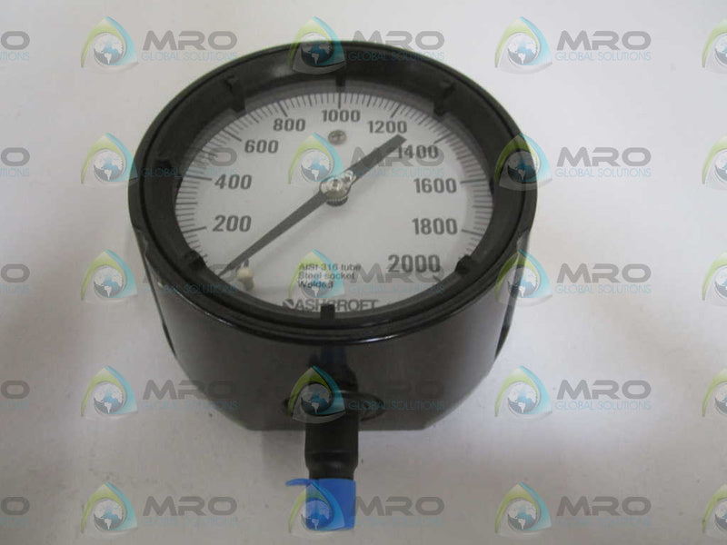 ASHCROFT 451279RS02L-2000# DURAGAGUGE 4-1/2"  0-2000 PSI  NSMP