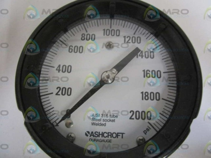 ASHCROFT 451279RS02L-2000# DURAGAGUGE 4-1/2"  0-2000 PSI  NSMP