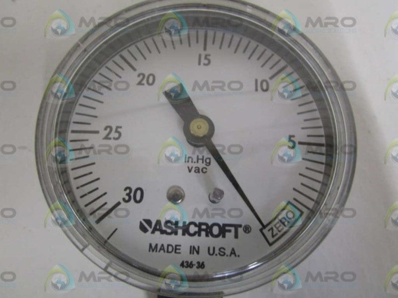 ASHCROFT 25W1005H01L-VAC PRESSURE GAUGE 30"/0 Hg VAC  NSMP