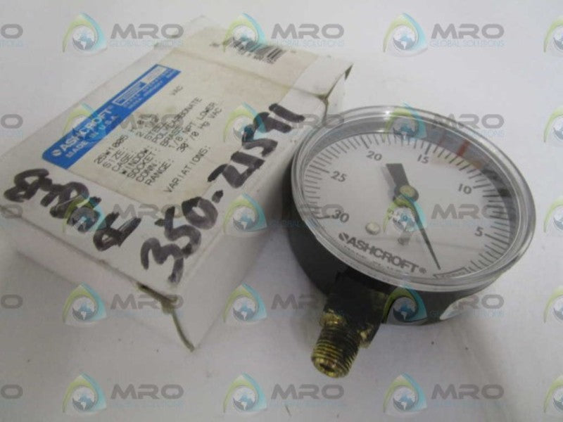 ASHCROFT 25W1005H01L-VAC PRESSURE GAUGE 30"/0 Hg VAC  NSMP