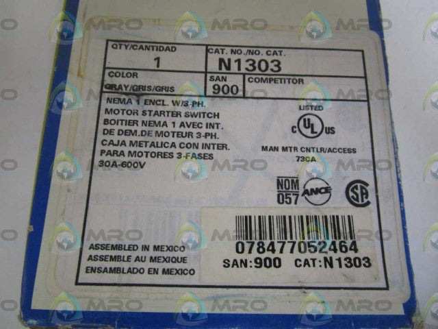 LEVITON N1303 MOTOR STARTER SWITCH NEW IN BOX*
