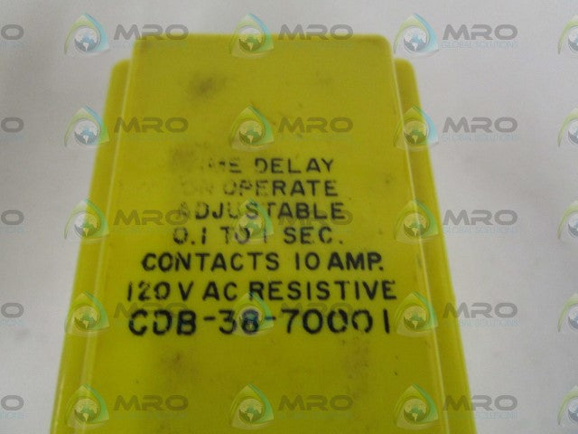 POTTER & BRUMFIELD CDB-38-70001 0.1-1 SEC TIME DELAY RELAY 120/120VAC *USED*