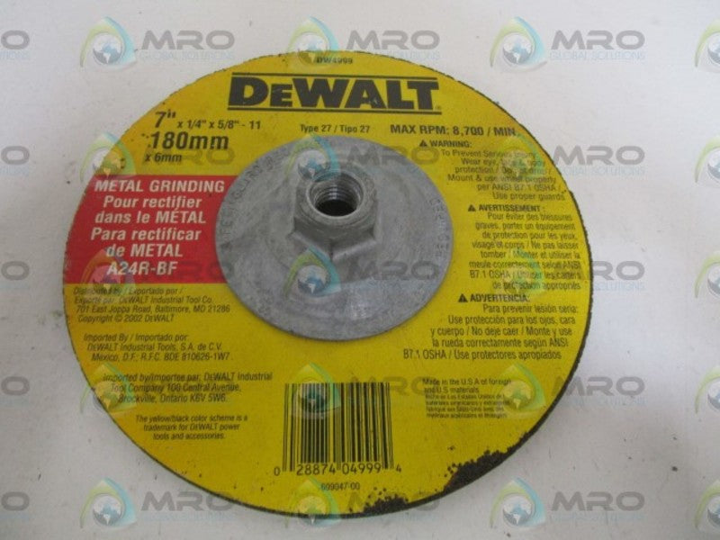 DEWALT DW4999 GRINDING WHEEL 7"X1/4"X5/8"-11  NSNP