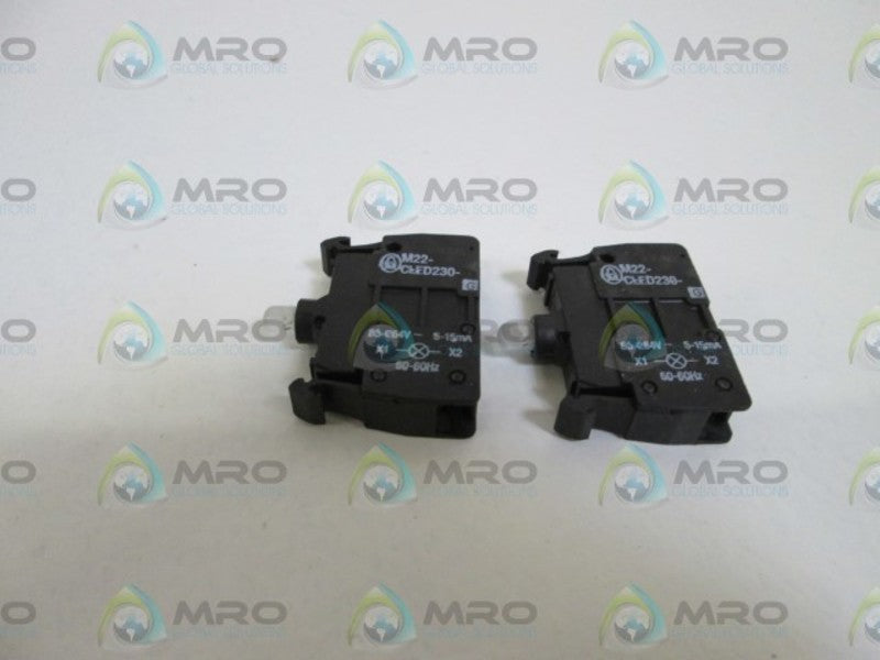 LOT OF 2 MOELLER LAMP MODULE M22-CLED230-G (GREEN) *NEW NO BOX*