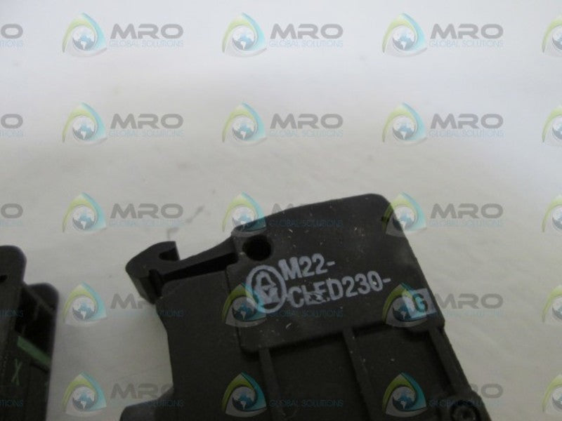LOT OF 2 MOELLER LAMP MODULE M22-CLED230-G (GREEN) *NEW NO BOX*