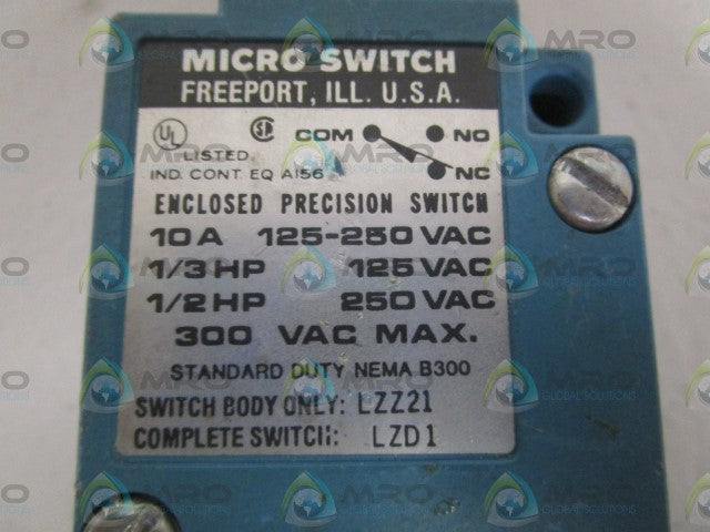 MICROSWITCH LZD1 ENCLOSED PRECISION SWITCH *NEW NO BOX*