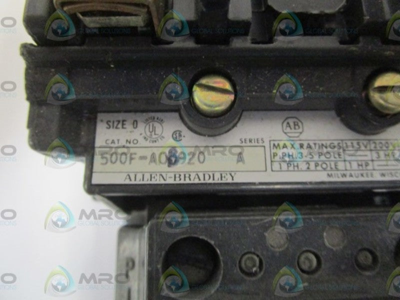 ALLEN BRADLEY 500F-AOB920 SER. A UNMP