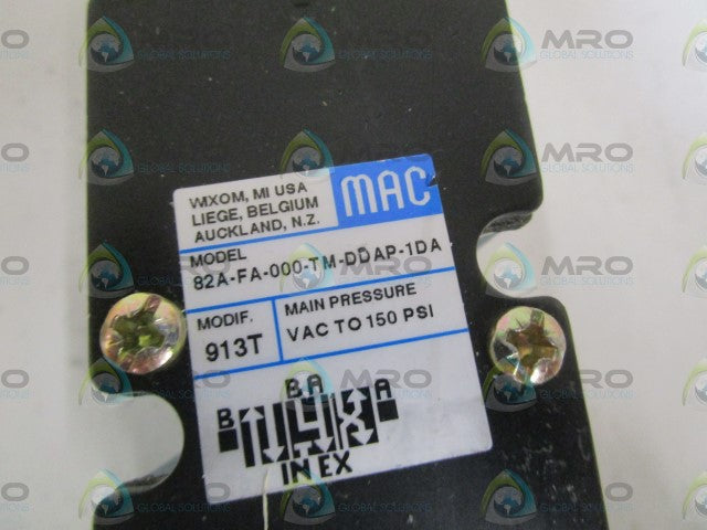 MAC 82A-FA-000-TM-DDAP-1DA SOLENOID VALVE *USED*