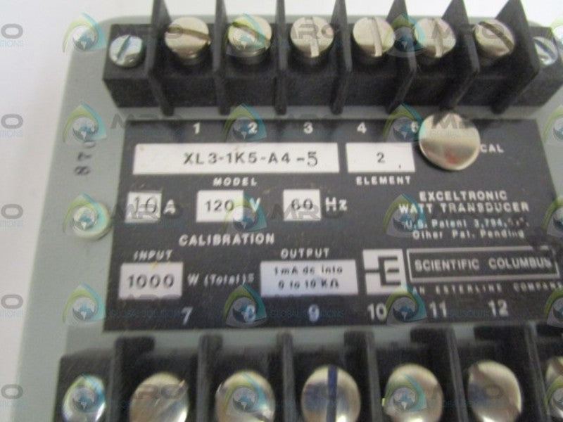 SCIENTIFIC COLUMBUS XL3-1K5-A4-5 EXCELTRONICS WATT TRANSDUCER  NSMP