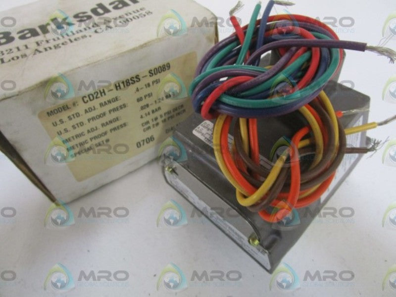 BARKSDALE CD2H-H18SS-S0089 DIALMATIC PRESSURE SWITCH  NSMP