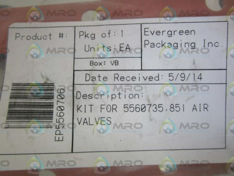 EVERGREEN 5560706  KIT FOR AIR VALVE  NSMP