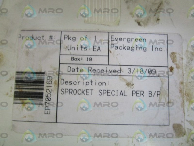 EVERGREEN 7052169 SPECIAL SPROCKET  NSMP