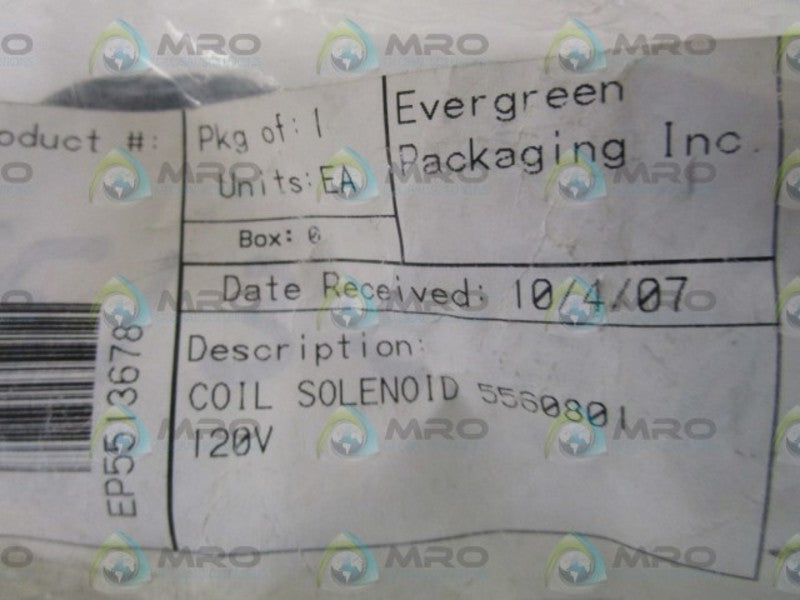 EVERGREEN 5513678 120V SOLENOID COIL  NSMP