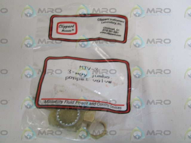CLIPPARD MJV-3 3-WAY JUMBO POPPET VALVE * NEW IN FACTORY BAG *
