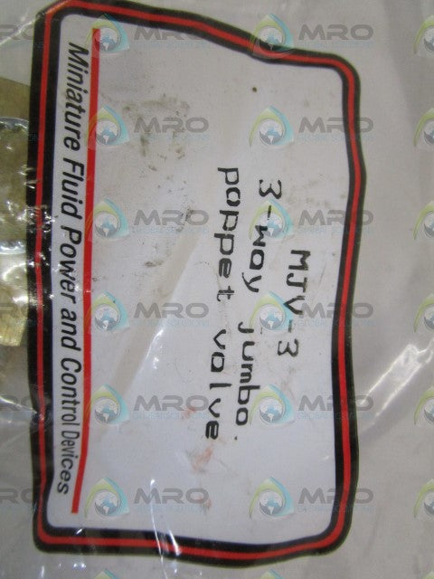 CLIPPARD MJV-3 3-WAY JUMBO POPPET VALVE * NEW IN FACTORY BAG *