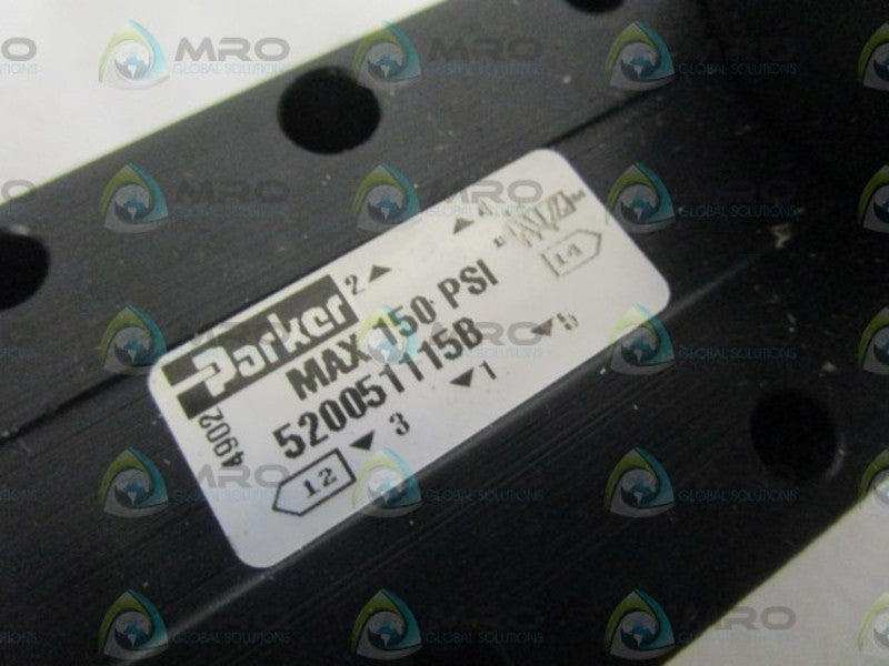 PARKER 520051115B PILOT RETURN SOLENOID VALVE (AS PICTURED) *NEW NO BOX*