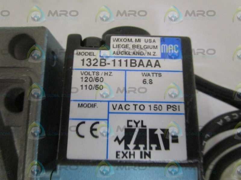 MAC 132B-111BAAA SOLENOID VALVE *NEW NO BOX*