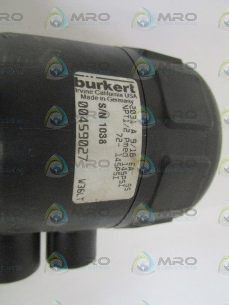 BURKERT 00459027 2031A9/16EASS VALVE  NSNP
