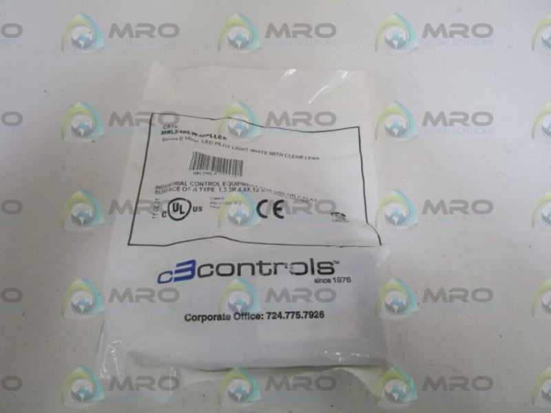 C3 CONTROLS MRL24DLW-MPLLCR  LIGHT WHITE W/CLEAR LENS  NSMP