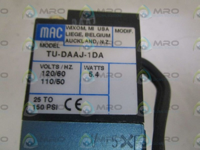 MAC TU-DAAJ-1DA SOLENOID VALVE *NEW IN BOX*
