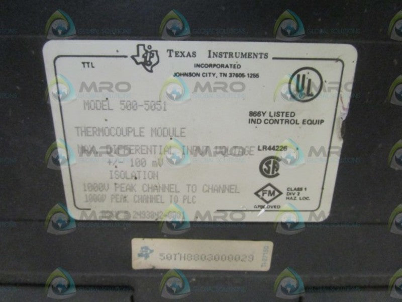 TEXAS INSTRUMENTS 500-5051 THERMOCOUPLE MODULE  UNMP