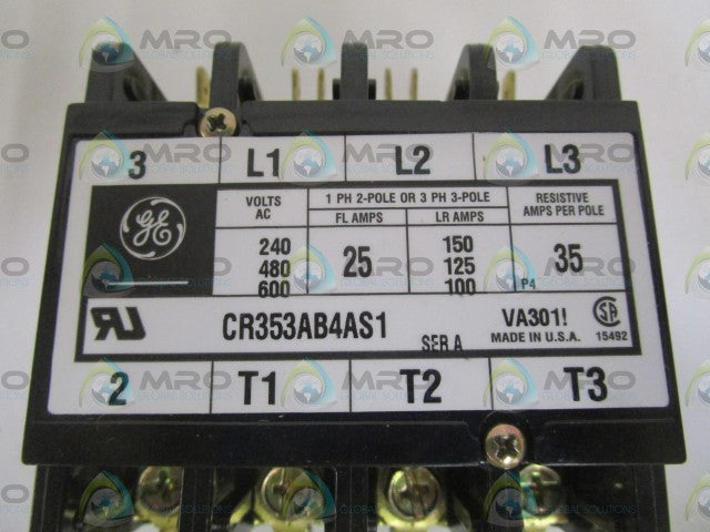 GENERAL ELECTRIC CR353AB4AS1 CONTACTOR *NEW NO BOX*